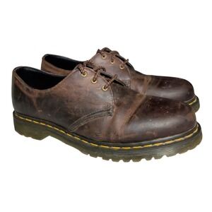 Dr Martens Oxford Shoes Mens Size 11 Brown Leather 3 Eye Lace Up Grunge 30681